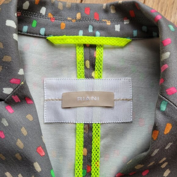 Riani Luxury Cotton Stretch Gray with Colourful Dashes Blazer 4 - Picture 3 of 15